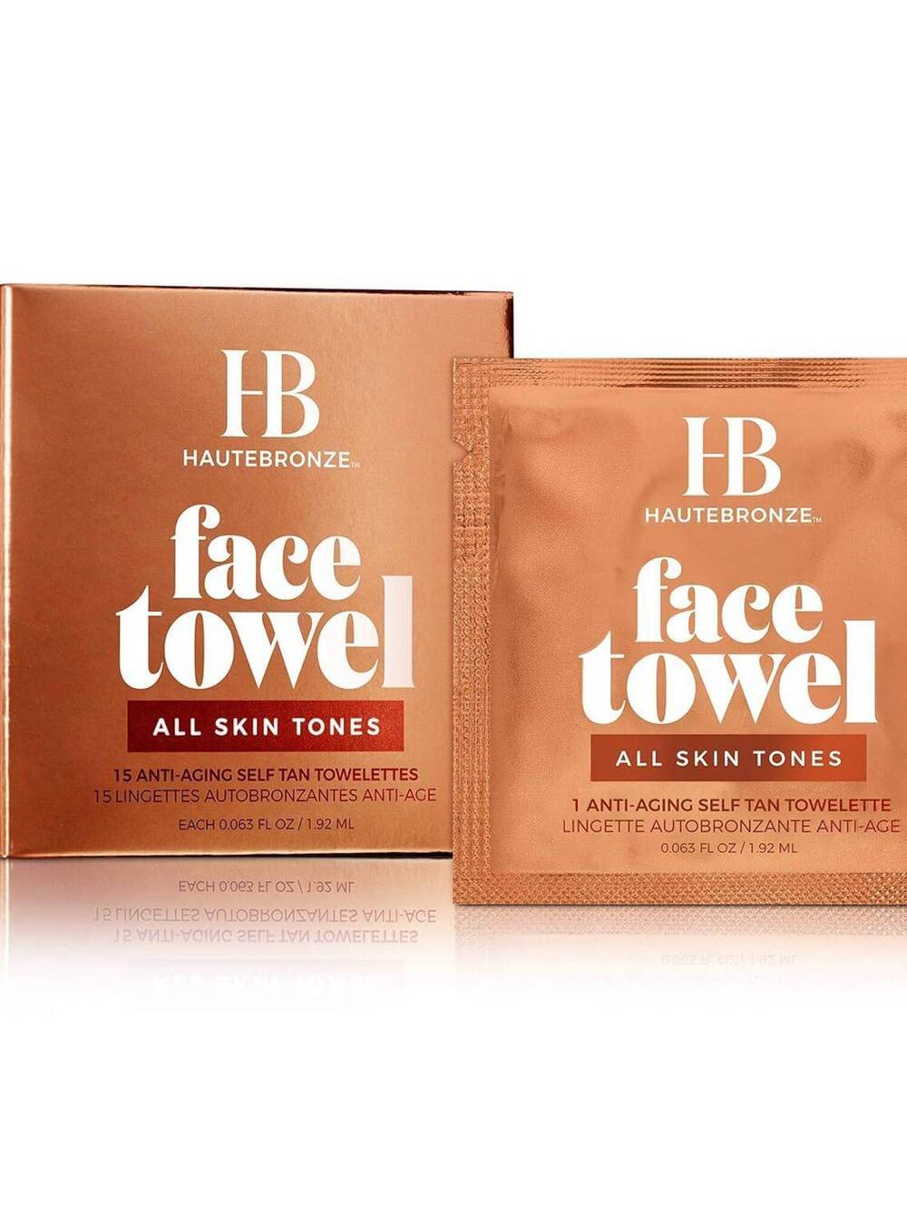 Face Tan Towels All Skin Tones Fair to Medium to Dark Self Tanning Wipes 15 pk